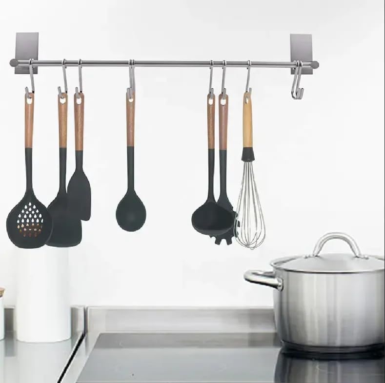 12 Pcs Silicone Kitchen Utensil Set – Heat Resistant Non‑Stick Cooking Tools with Wooden Handles