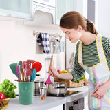 12 Pcs Silicone Kitchen Utensil Set – Heat Resistant Non‑Stick Cooking Tools with Wooden Handles