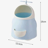 Cute Fan Design Storage Bucket, Multifunctional Pen Holder With Sharpener, Desktop Makeup Brush Storage Box