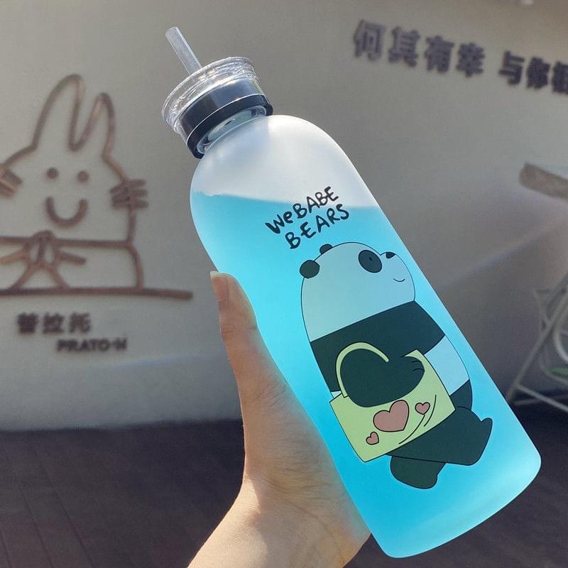 Character Frosted Water Bottle – 500ml Trendy Hydration Bottle