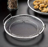 Stainless Steel Mesh Serving Basket, Deep Fry Oil Filtering Basket, Round Stainless Steel Food Strainer, Crispy Fry Oil Drainer Basket