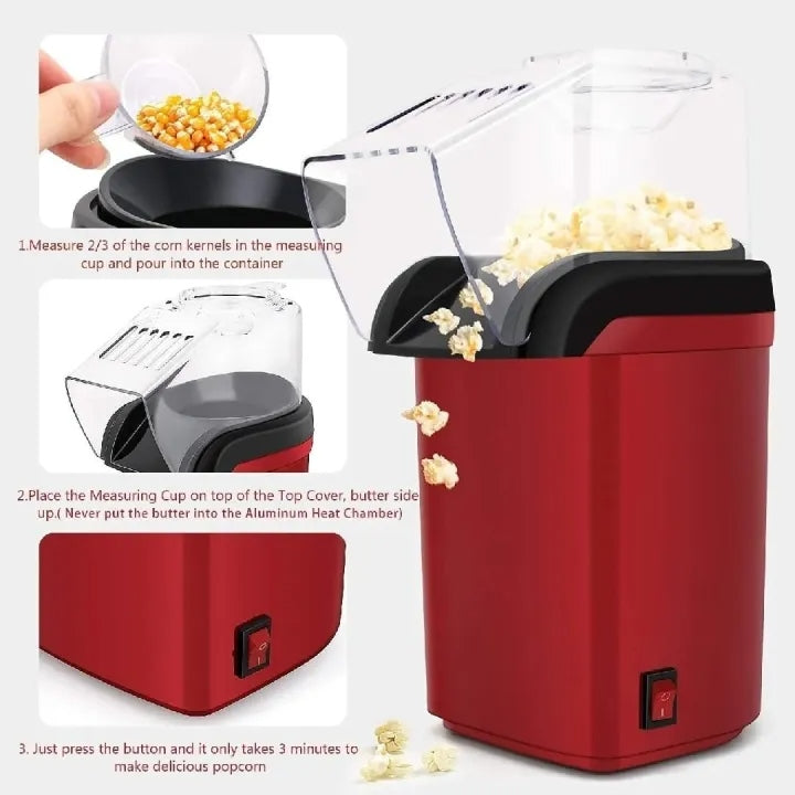 Mini Popcorn Maker – Portable Air Popcorn Machine for Home Snacks