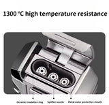 Three Flame Butane Gas Lighter, Refillable Fancy Jetflame Cigar Lighter, Wind Proof Smoking Gadget