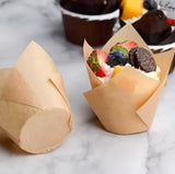Tulip Shape Cupcake Liner Paper, Oil Proof Cupcake Baking Liner, Cupcakes Paper Molds, Muffin Cup Container