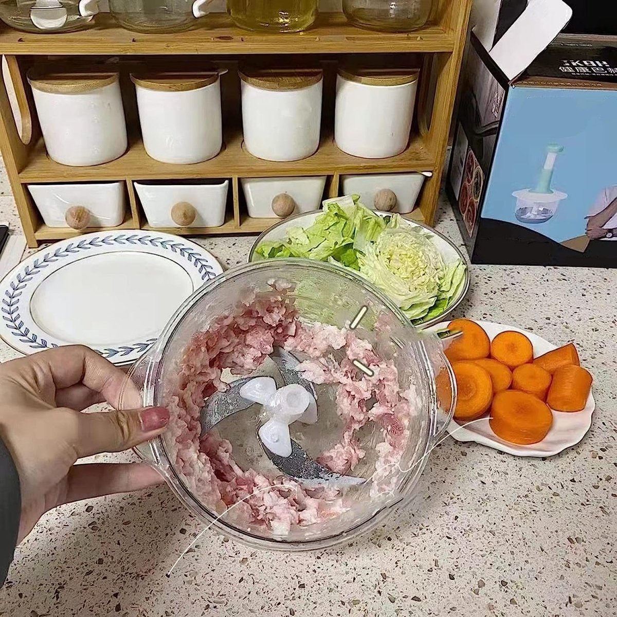 1.5L Hand Manual Food Chopper – Easy & Quick Vegetable Cutter