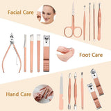 16-Piece Manicure & Pedicure Nail Kit | Professional Grooming Set with Leather Case | Nail Clippers, Cuticle Tools & More