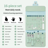 16-Piece Manicure & Pedicure Nail Kit | Professional Grooming Set with Leather Case | Nail Clippers, Cuticle Tools & More