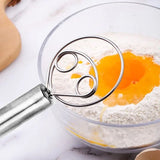 Flour Mixer, Manual Non Stick Cream Beater, Danish Bread Dough Hand Mixer, Dough Whisk Mixer, Kitchen Baking Blender Tool, Durable Handheld Food Blender For Cooking