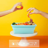 Silicone Foldable Food Container With Lid, Microwave Friendly Silicone Food Container, Silicone Folding Bento Lunch Box
