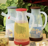 Plastic Trickle Jug, 1000ml Olive Oil Dispenser Bottle, Anti-leak Condiment Vinegar Soy Sauce Bottle, Plastic Seasoning Jar With Lid
