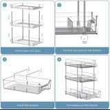 Tier Clear Pull Out Organizer, Acrylic Stackable Drawer Organizer Tray, Multipurpose Slide-Out Storage Container, Countertop and Makeup Organizer Tray