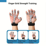 Hand Grip & Finger Stretch Bands with Wrist Support – Adjustable Grip Strengthener