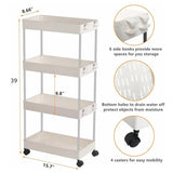 Multi-Layer Storage Organizer Rack – 2/3/4 Tier Rolling Cart for Kitchen, Bathroom & Home