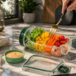 Portable Salad Jar Lunch Container with Dressing Cup
