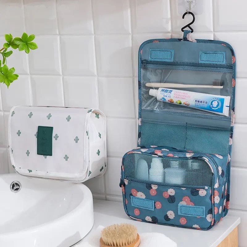 Travel Hook Cosmetic Bag, Hanging Dry Wet Separation Bag, Waterproof Cosmetic Bag, Portable Toiletry Storage Bag, Multifunction Travel Hanging Pouch, Beautician Folding Makeup Bag, Monument Hanging Toiletry Bag, Folding Makeup Bags