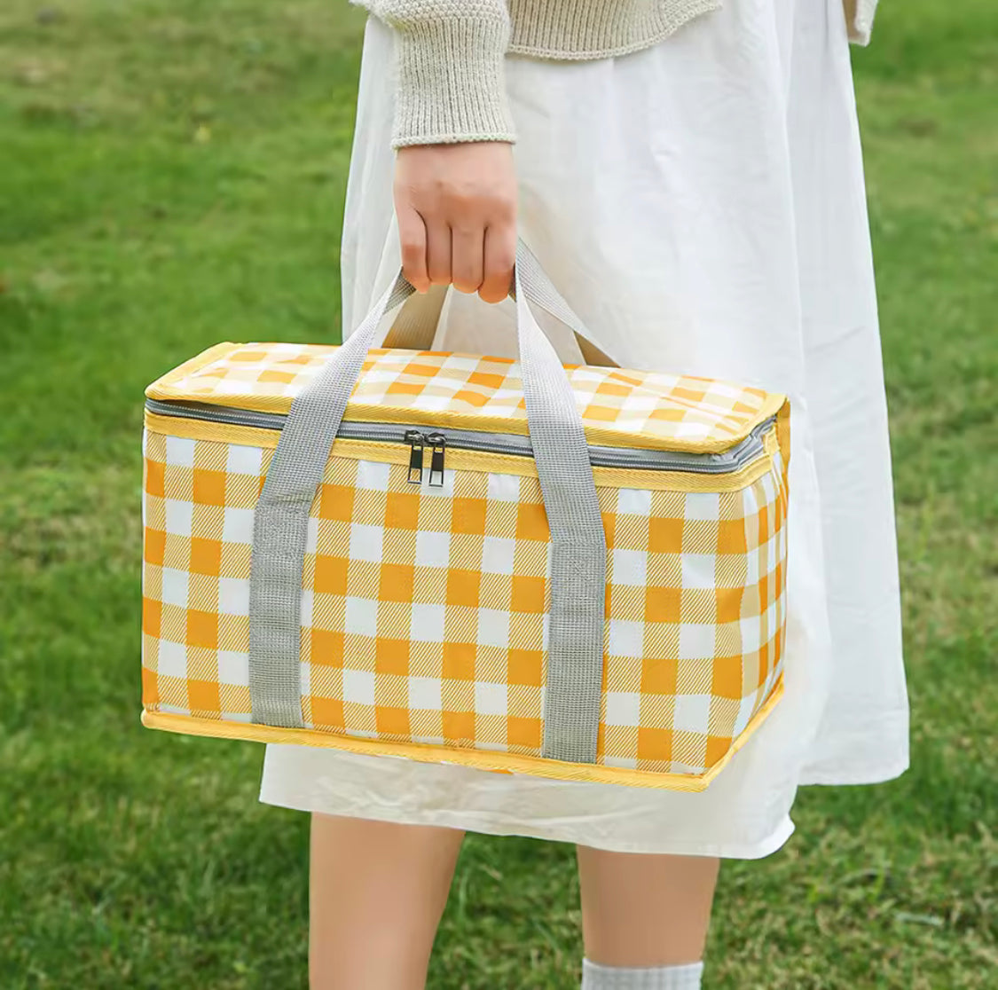 Camping Storage Lunch Bag, Large Capacity Portable Ice Pack Bag, Cold Protection Insulated Lunch Bag, Waterproof Travel Lunch Bag