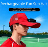 Solar Powered Fan Cap, Sun Protection Mesh Solar Fan Hat, Strong Wind Wide Baseball Cap