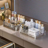 Elegant Crystal Vanity Tray, Acrylic Cosmetic Organizer, Crystal Counter Makeup Tray, Dressing Table Makeup Organizer