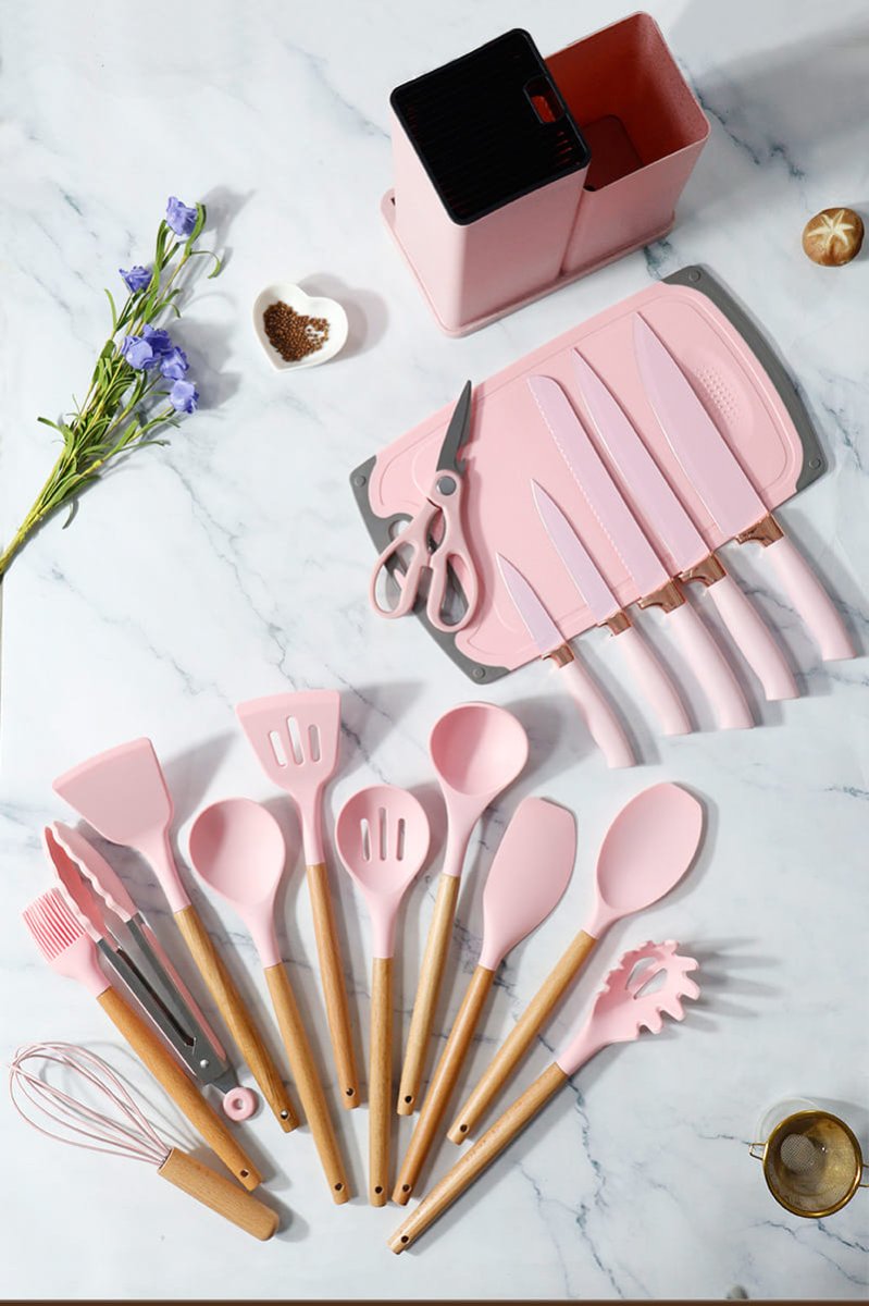 19 Pcs Kitchen Utensils With Knife Set