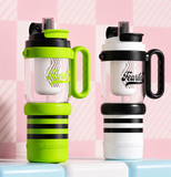 4 In 1 Water Bottle, Portable Sports Water Bottle With Handle, Foldable Outdoor Drinking Bottle, Leakproof Straw Bottle With Handle