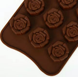 Flowers Shaped Silicone Chocolate Mold, Cake Decoration Tool, Reusable Rose Flower Chocolate Mold
