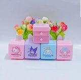 Hello Kitty Double Drawer Storage Box, Cute Cartoon Mini Drawer For Kids, Child Desktop Storage Box