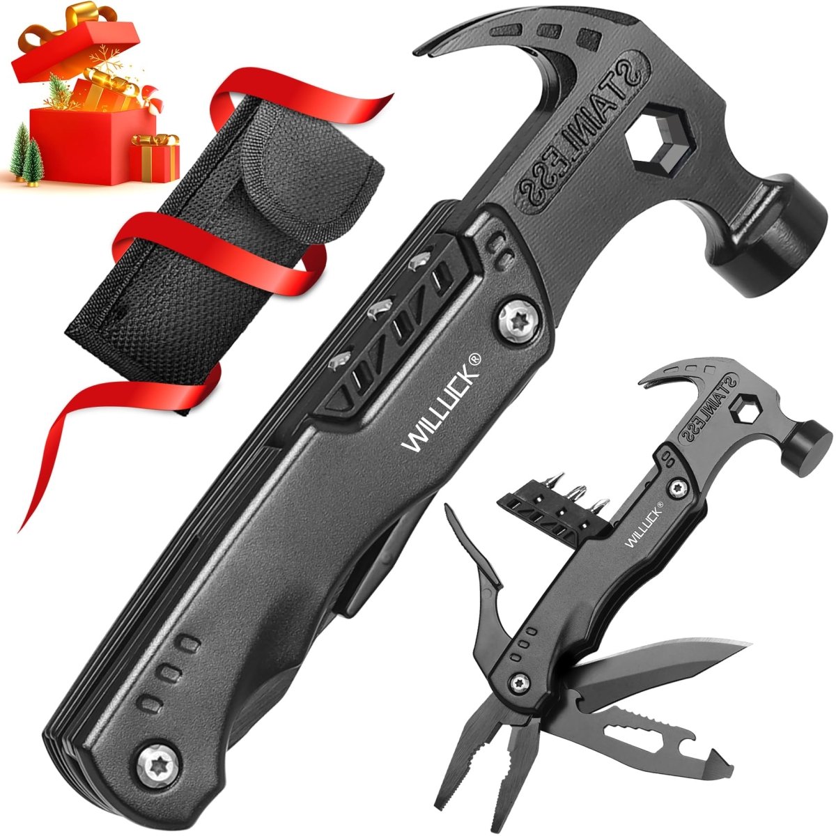 19‑in‑1 Multi Tool Hammer – Folding Pliers, Knife, Screwdriver & Survival Tool
