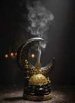Royal Crescent Ramadan Incense Lamp, Ramadan Moon Bakhoor Burner, Luminous Crescent Oud Burner
