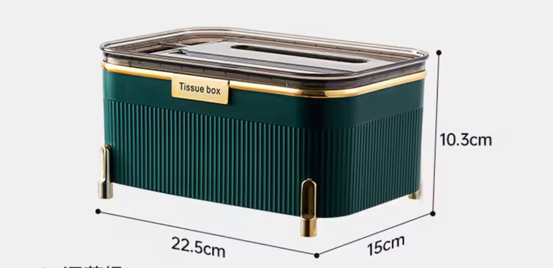 Light Luxury Living Room Tissue Box, Desktop Tissue Box With Mobile Phone Holder, Multifunctional Bathroom Tissue Storage Box