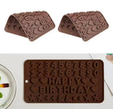 Silicone Birthday Mix Shapes Mold, English Alphanumeric Silicone Chocolate Molds, Cake Decorating Accessories