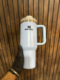 40oz Tumbler With Handle Straw, Stainless Steel Thermal Iced Travel Cup, Tumbler With Handle Lid Straw, Travel Car Mug