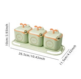 Seasoning Jar Set With Lid, Seasoning Box Organizer, 3 Piece Set Kitchen Containers for Coffee Sugar Or Spice Jar