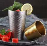 Stainless Steel Hammered Texture Glass, Double Wall Bevarage Glass, Drinkware Party Glass