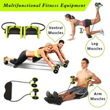 Multifunctional AB Wheel Roller, Core Abdominal Exercise, Multifunctional Home Gym Workout Equipment, Muscle Exercise Fitness Equipment, Pull Rope Resistance Bands Slimming Device, Stretch Elasticity Abdomen Waist Slimming Trainer