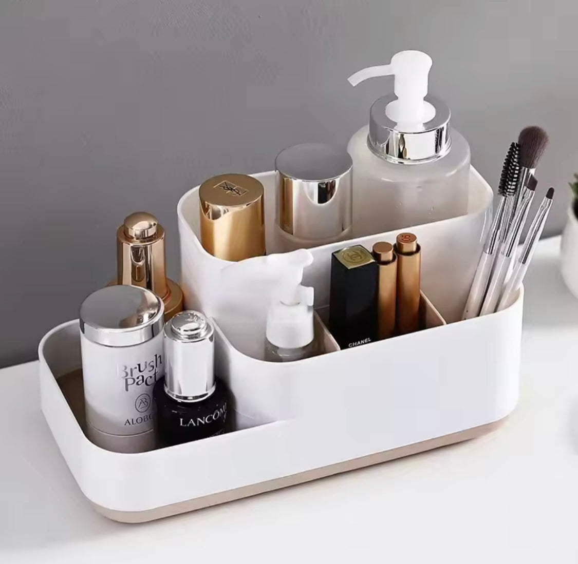 5 Compartment Desktop Organizer, Multifunctional Storage Organizer Case, Washable Bathroom Storage Box