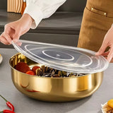 Multi Purpose Mixing Bowl with Transparent Lid, Rustproof Stainless Flour Mixing Bowl, Food Preparation Kitchen Bowl