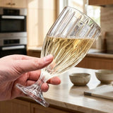 Delisoga Elegant Ripple Goblet Wine Glass Set – 6 Pcs (340ml)