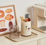 Plastic Round Cutlery Storage Organizer, Drainable Dustproof Cutlery Holder, Transparent Chopsticks Storage Box