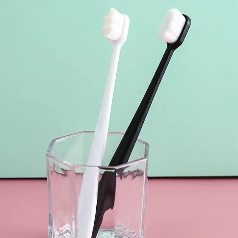 Wave Nano Bristle Toothbrush, Ultra Fine Soft Toothbrush, Oral Hygiene Tools Brush, Manual Dental Oral Care Brush, Adult Teeth Cleaning Toothbrush, Million Nano Bristle Teeth Cleaning Tool, Soft Floss Toothbrush Bristles for Sensitive Gums