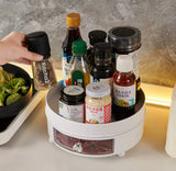 360° Rotation Spice Rack, Large Capacity Cosmetic Storage Tray, Kitchen Seasoning Cosmetic Tray