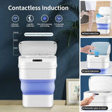 Smart Trash Can With Lid, Touchless Automatic Motion Sensor Trash Bin, Foldable Mini Trash Can, Collapsible Trash Bin, Creative  Household Bathroom Garbage Storage Box, Waste Bin Garbage Can