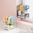 Iron Dishcloth Storage Rack, Creative Fabric Kitchen Rack, Wall Mounted Iron Shelf, Countertop Multifunctional Towel Rack, Wrought Iron Rag Basket, Sink Sponge Drain Rack