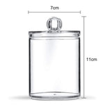 1pc Round Acrylic Cotton Swab Storage Box with Lid – Transparent & Dustproof