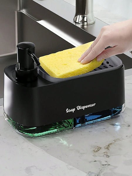 2-in-1 Dishwashing Soap Pump Dispenser with Sponge Tray Organizer