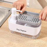 2-in-1 Dishwashing Soap Pump Dispenser with Sponge Tray Organizer