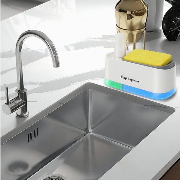 2-in-1 Dishwashing Soap Pump Dispenser with Sponge Tray Organizer