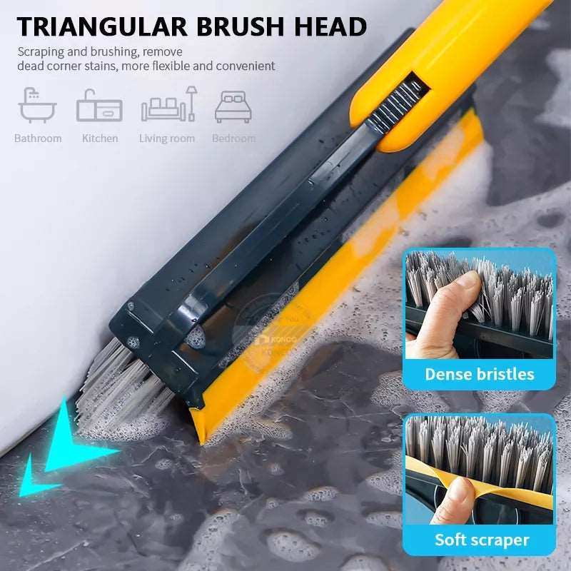 2 In 1 Floor Scrub Brush Rotating With Long Handle - Floor Mop
