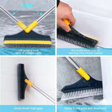 2 In 1 Floor Scrub Brush Rotating With Long Handle - Floor Mop