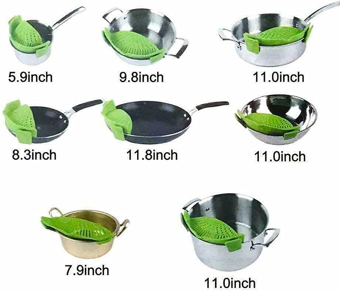 2 PCS Silicone Clip‑On Strainer – Universal Fit for Pots, Pans & Bowls