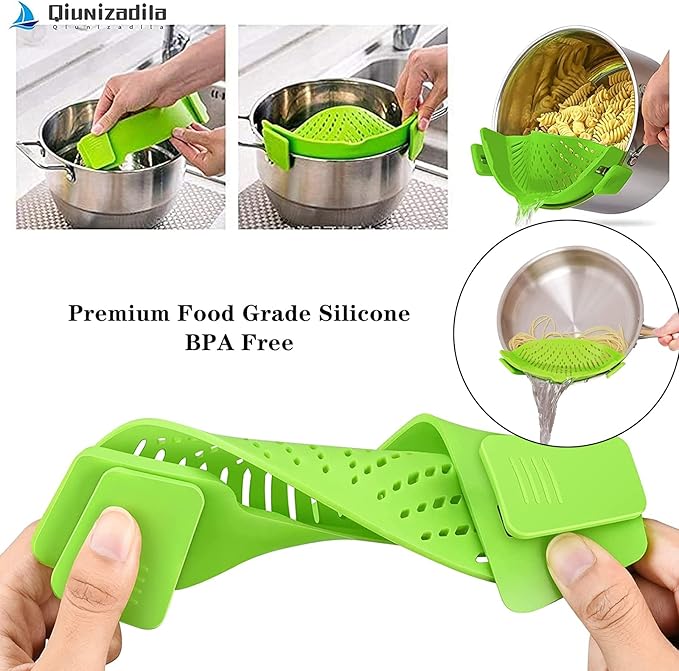 2 PCS Silicone Clip‑On Strainer – Universal Fit for Pots, Pans & Bowls